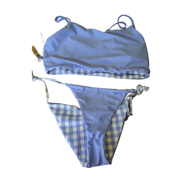 2/$25-Quintsoul Gingham Bikini Size Small NWOT Reversible Cami Top & Low Rise - Picture 9 of 13